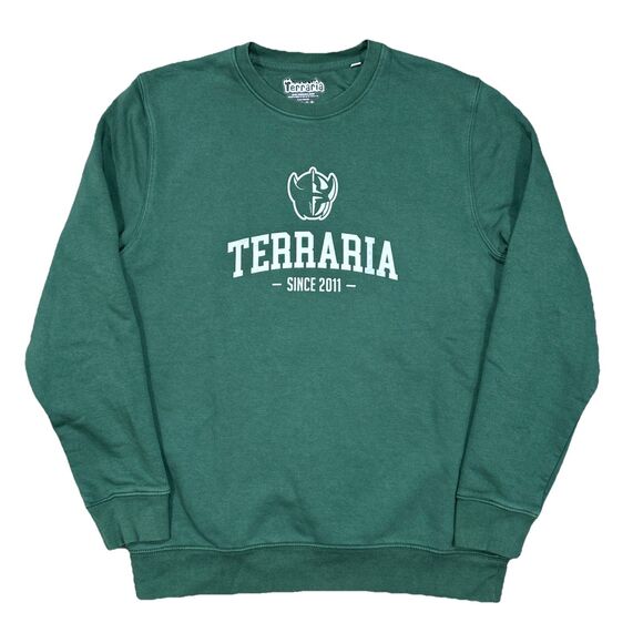 Terraria Video Game Sweatshirt College Style Since 2011 Green Mens Size Large - Picture 1 of 6